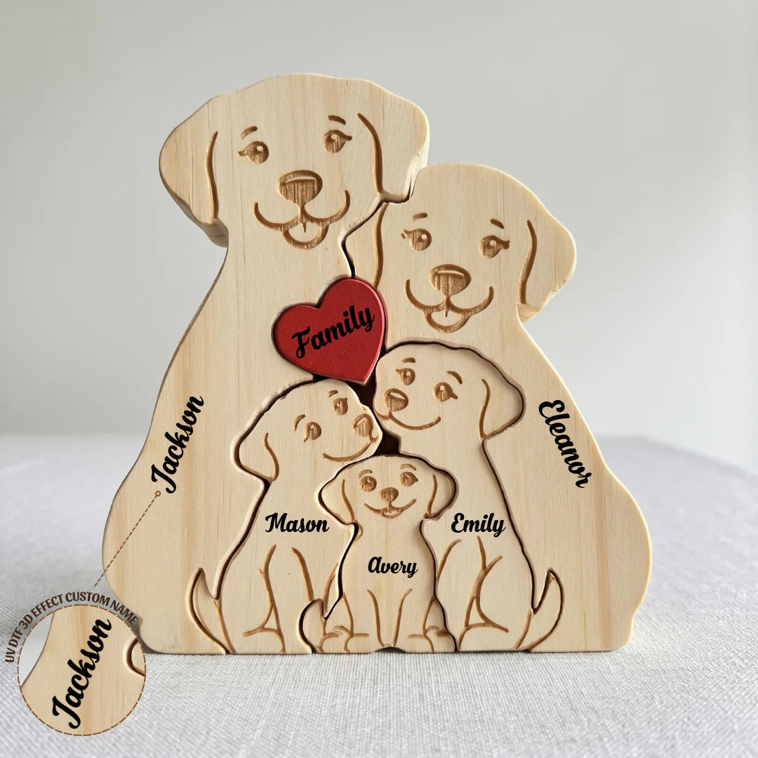 Personalized Dog 5 Pieces Family Edition Custom Wooden Puzzle