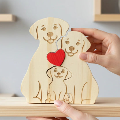 Personalized Dog 3 Pieces Family Edition Custom Wooden Puzzle