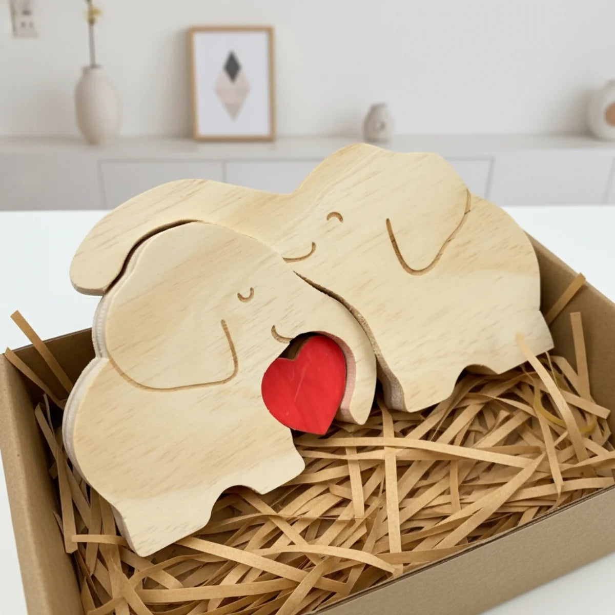 Personalized Elephant Couple Edition Custom Wooden Puzzle