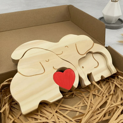 Personalized Elephant 3 Pieces Family Edition Custom Wooden Puzzle