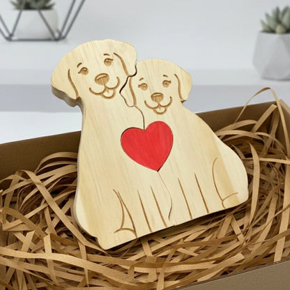 Personalized Dog Couple Edition Custom Wooden Puzzle