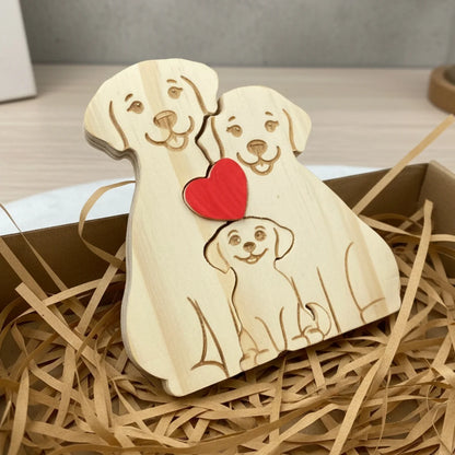 Personalized Dog 3 Pieces Family Edition Custom Wooden Puzzle