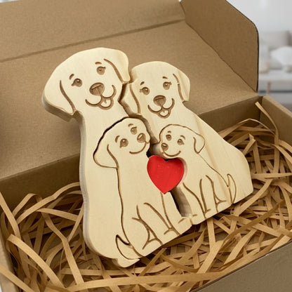 Personalized Dog 4 Pieces Family Edition Custom Wooden Puzzle