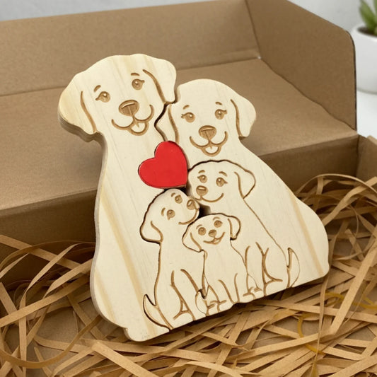 Personalized Dog 5 Pieces Family Edition Custom Wooden Puzzle