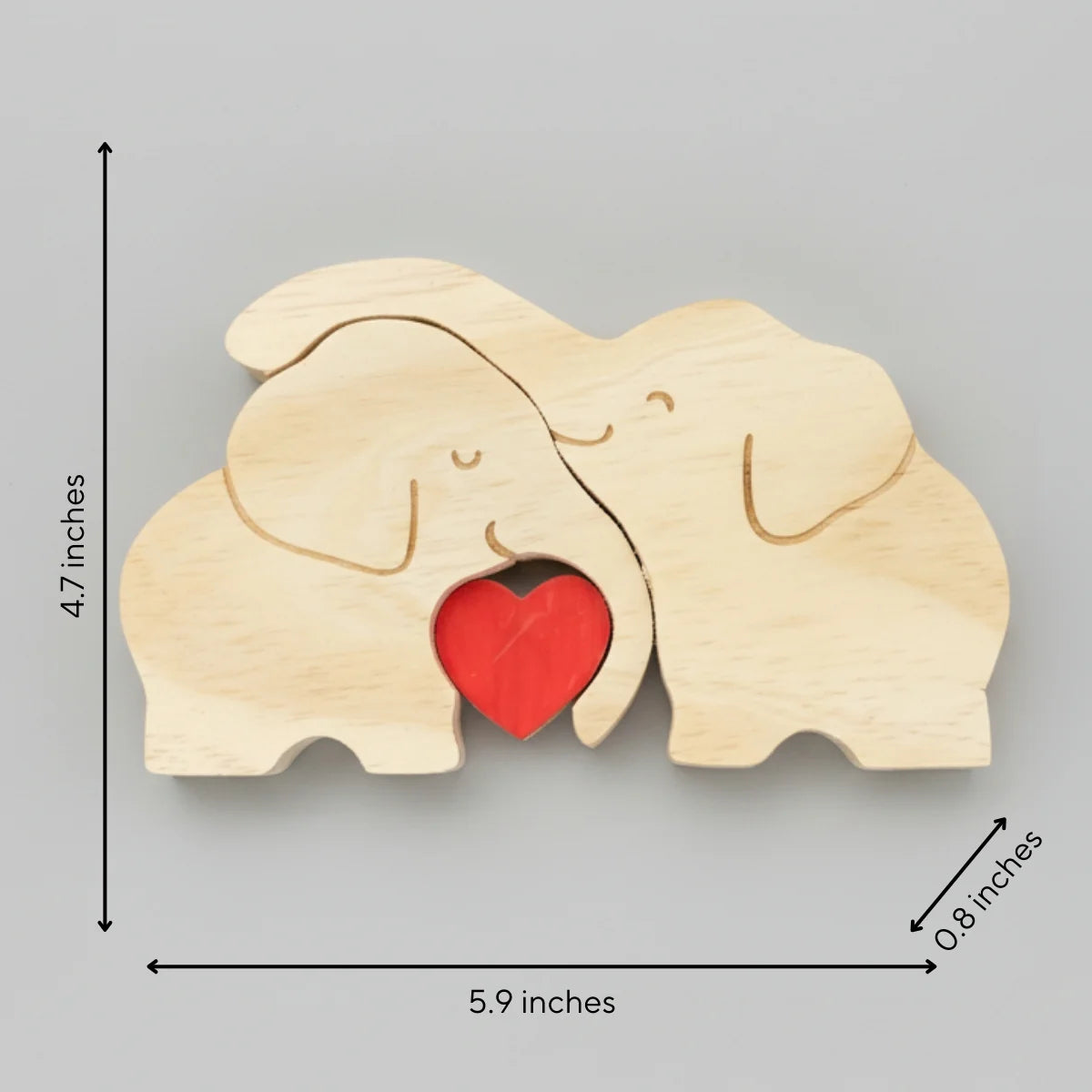 Personalized Elephant Couple Edition Custom Wooden Puzzle