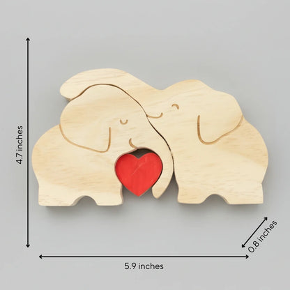 Personalized Elephant Couple Edition Custom Wooden Puzzle