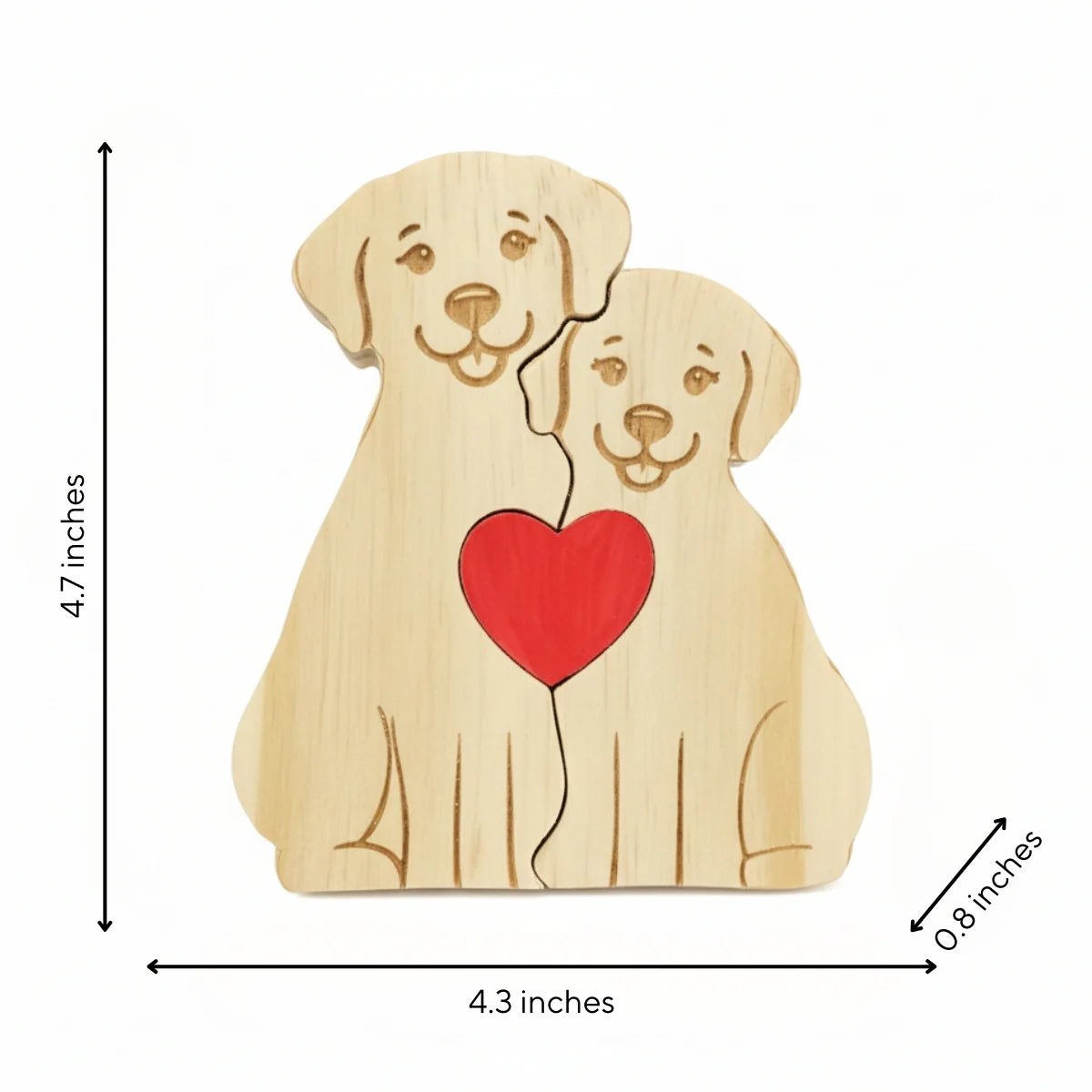 Personalized Dog Couple Edition Custom Wooden Puzzle