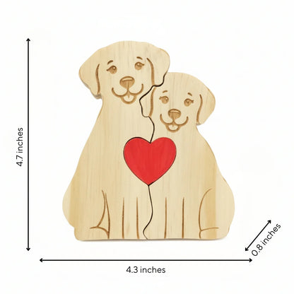 Personalized Dog Couple Edition Custom Wooden Puzzle