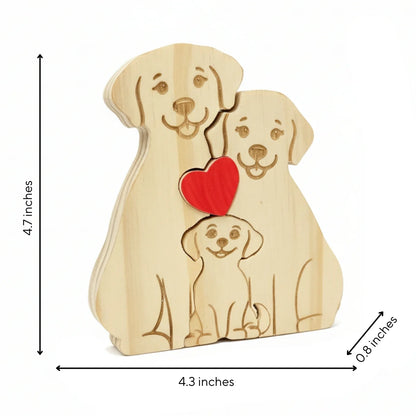 Personalized Dog 3 Pieces Family Edition Custom Wooden Puzzle