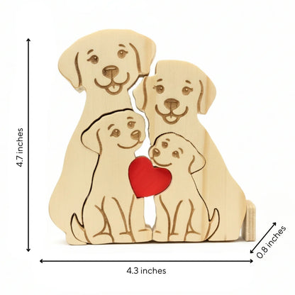 Personalized Dog 4 Pieces Family Edition Custom Wooden Puzzle