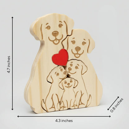 Personalized Dog 5 Pieces Family Edition Custom Wooden Puzzle