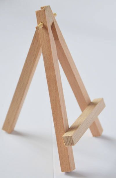 Mini Wooden Easel, Card, Photo or Keepsake Display, Small Tabletop Stand for Gifts or Decor (2 Pcs )