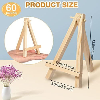 Mini Wooden Easel, Card, Photo or Keepsake Display, Small Tabletop Stand for Gifts or Decor (2 Pcs )