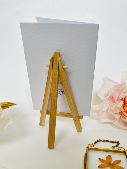 Mini Wooden Easel, Card, Photo or Keepsake Display, Small Tabletop Stand for Gifts or Decor (2 Pcs )