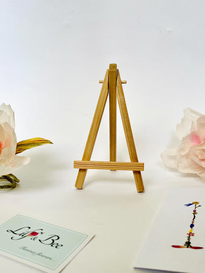 Mini Wooden Easel, Card, Photo or Keepsake Display, Small Tabletop Stand for Gifts or Decor (2 Pcs )